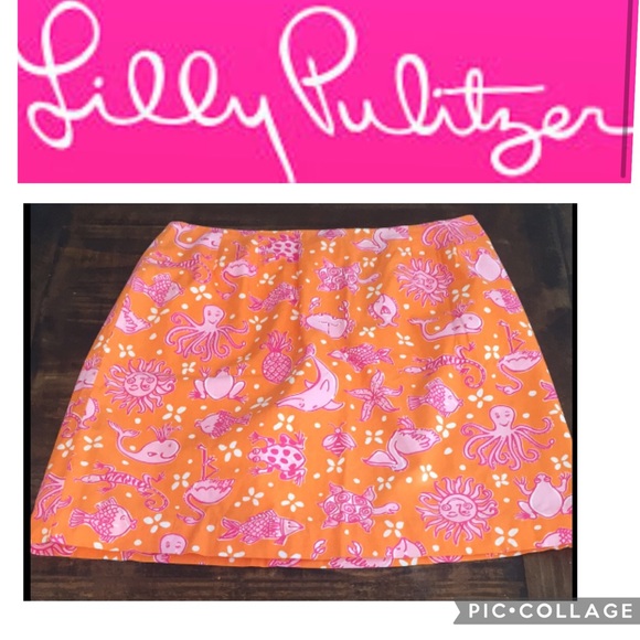 Lilly Pulitzer Dresses & Skirts - SALE!! Lilly Pulitzer Zesty Orange Florida Friends skirt